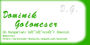 dominik goloncser business card